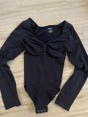 FeelinGirl Seamless Long Sleeve Tummy Control Bodysuit - Black M